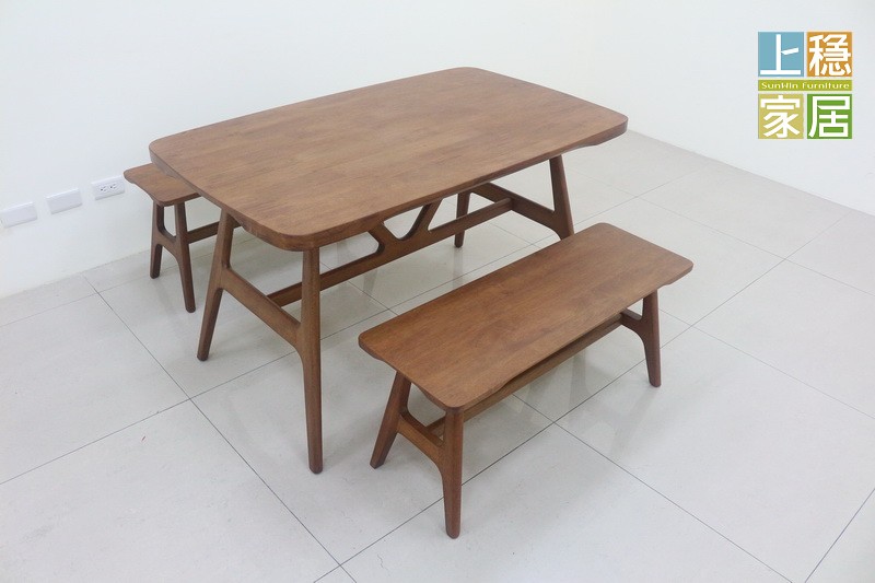 #餐桌椅組 #實木餐桌 #長方型餐桌 #長板凳