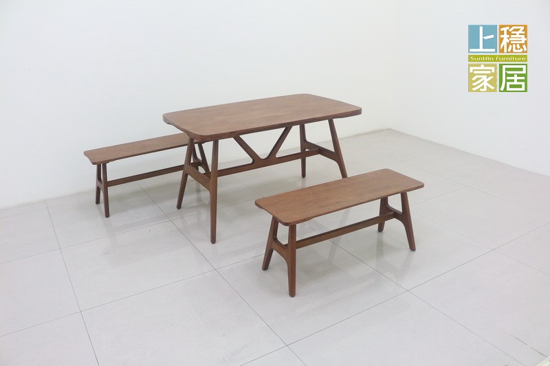 #餐桌椅組 #實木餐桌 #長方型餐桌 #長板凳